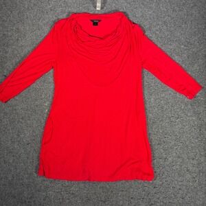 Ali Miles Red Cowl Neck Tunic Top with Pockets Womens‎ Large A5213T12